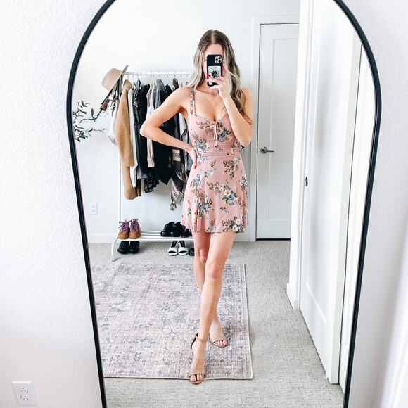 REFORMATION Elyse Ilene Light Pink Floral Mini Dress EUC 2 - Picture 8 of 16